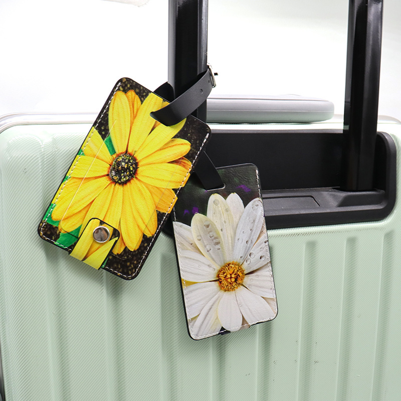 Promotion Wholesale Travel Baggage Bag Tag Personalized Custom Waterproof PU Leather Luggage Tag