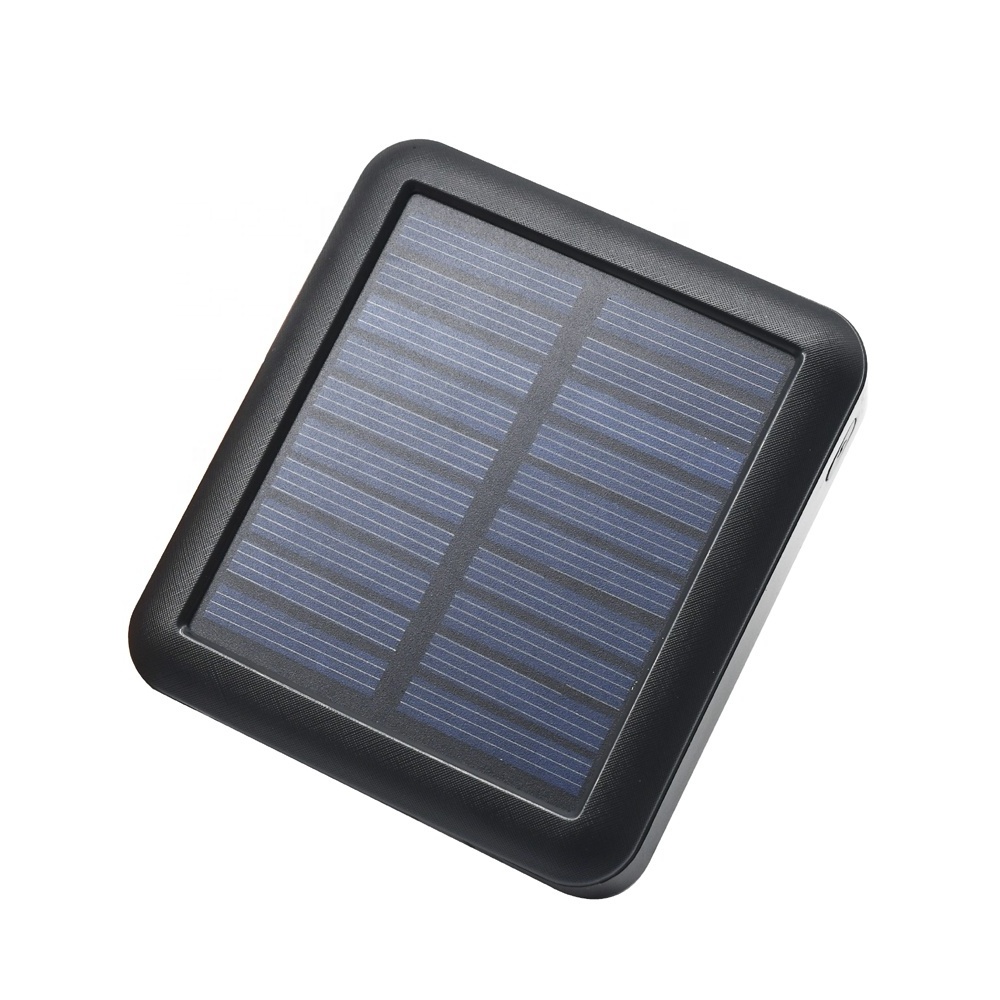 Small Size Portable 10000mAh solar panel charger with four cables build-in solar Power Bank for mobile phone