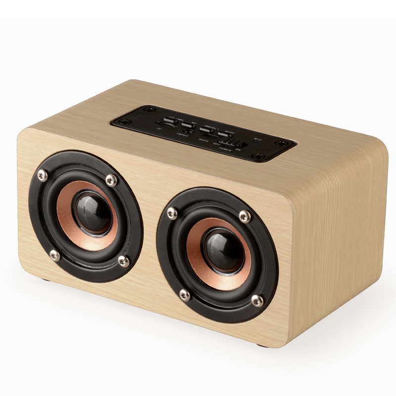 2*5W Wooden bluetooth radio speaker stereo bass wireless BT speakers