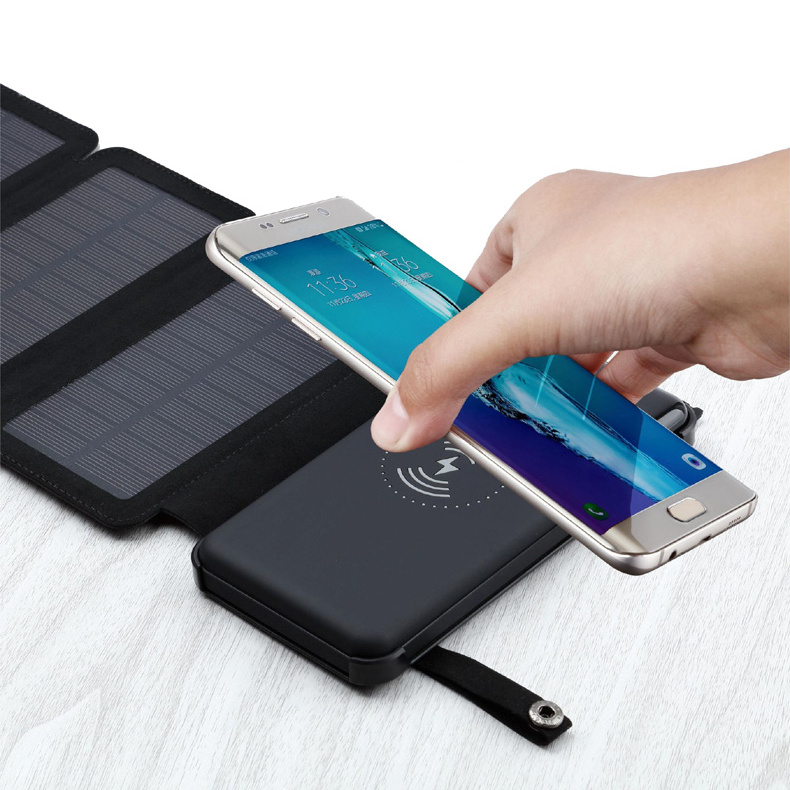 Factory 2022 High quality Solar charging Solar Panel Power Bank With 5 Foldable Solar Panels