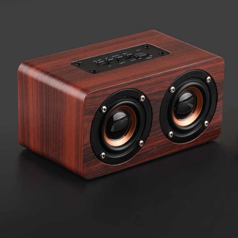 2*5W Wooden bluetooth radio speaker stereo bass wireless BT speakers