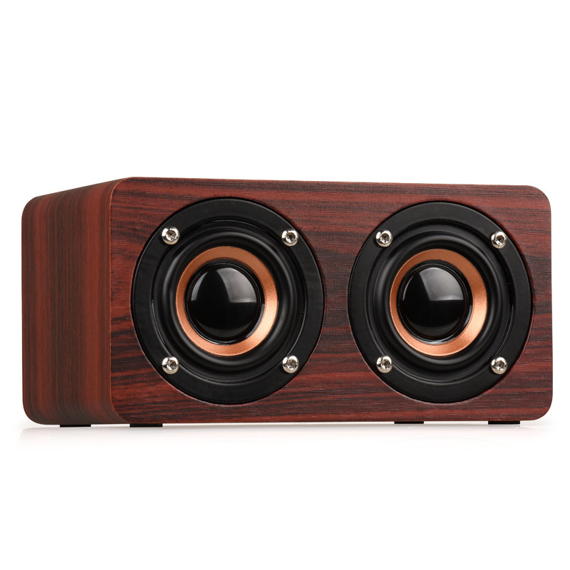 2*5W Wooden bluetooth radio speaker stereo bass wireless BT speakers