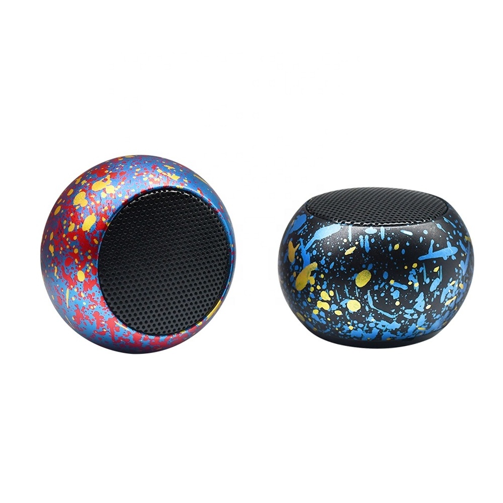 Hot Selling Professional Bass Metal Mini Portable Round Mobile Music Subwoofer Bocinas Bluetooth Speaker Wireless With FM Radio