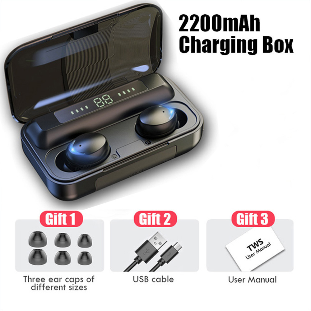 Popular F9 5C Auricular Bluetooth 5.0 Wire Gaming In-Ear Earphone Headphones F9S Tws Wireless Earbuds Sport