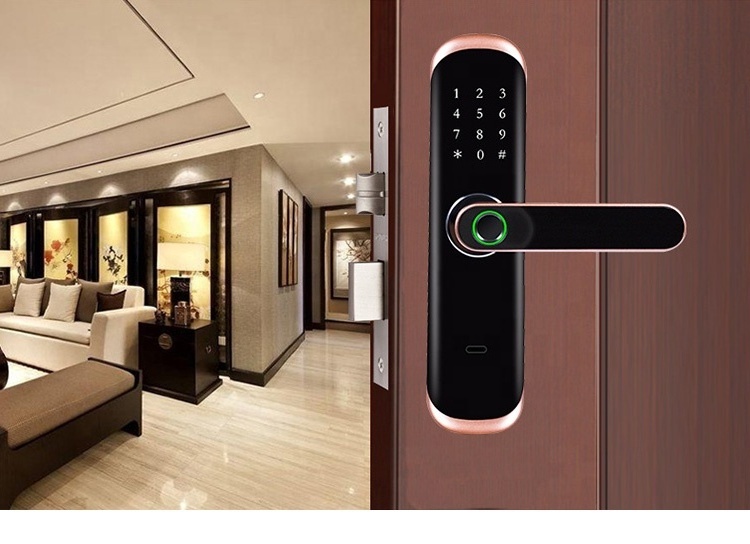 2021 Latest Version Smart Tuya APP Security Wifi Fingerprint Door Lock Home Outdoor Gate Biometric Smart Fingerprint Door Lock