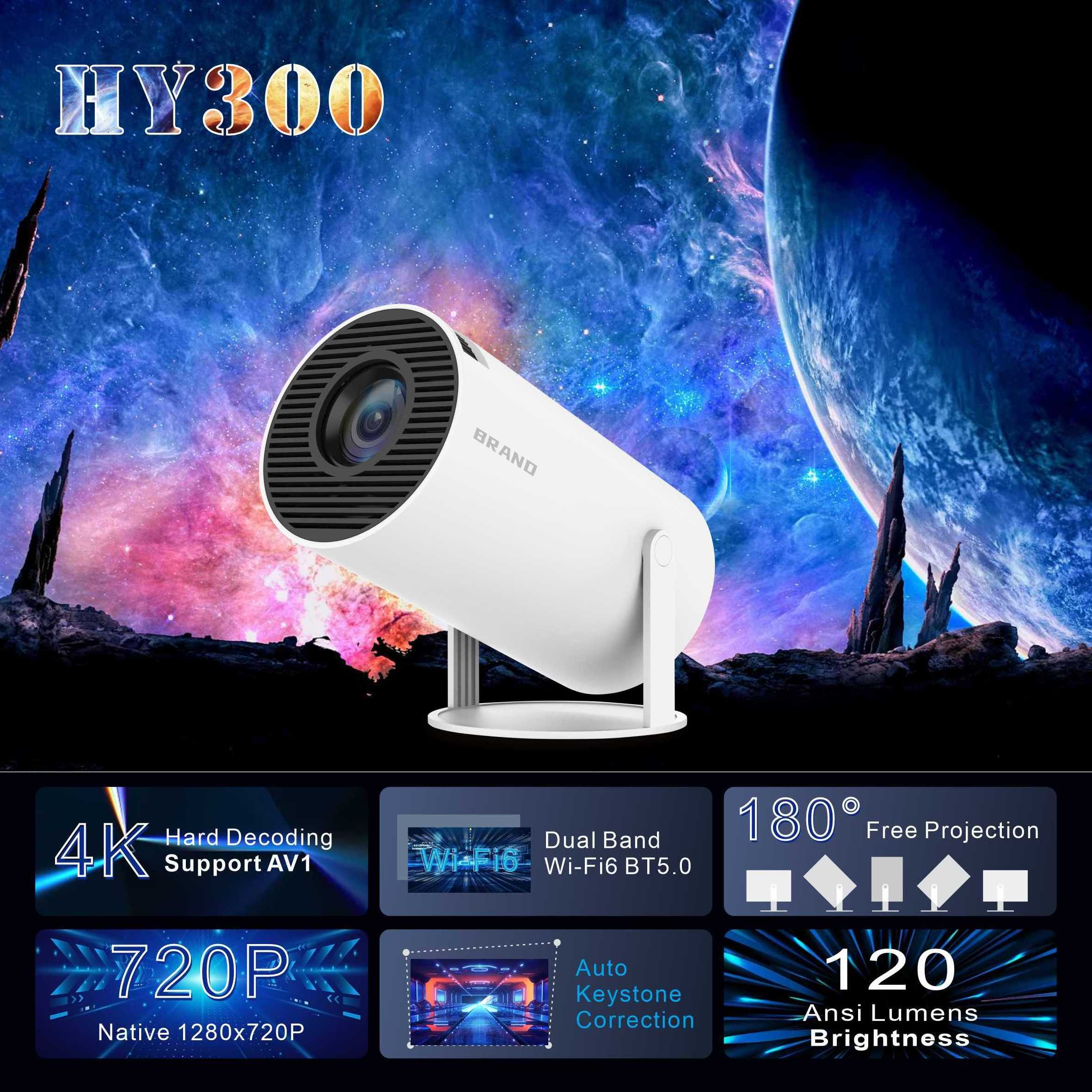 New   Projector  4K Projectors  Video 720P Home Theater Projector Smart PortableHY300 Quad Core Android 11 Dual WIFI LCD 4K