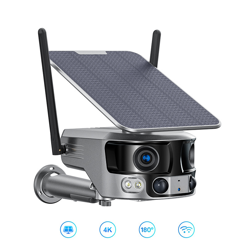 Hot Sale Good Quality Motion Detection Auto Tracking Ip Cctv Camera Dual Lens Ptz 4K 8Mp Battery Solar Camera