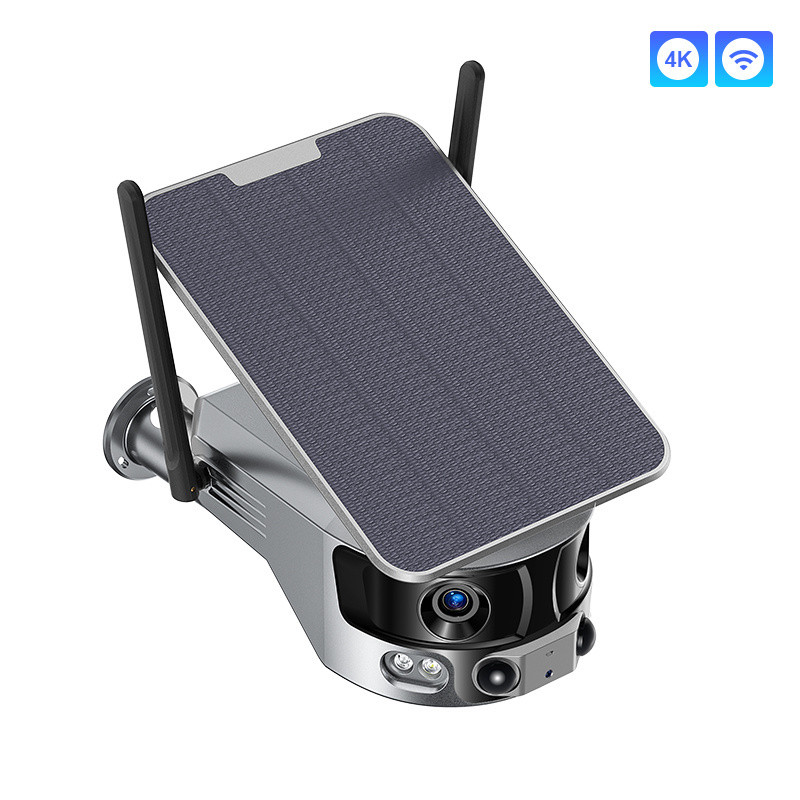 Hot Sale Good Quality Motion Detection Auto Tracking Ip Cctv Camera Dual Lens Ptz 4K 8Mp Battery Solar Camera