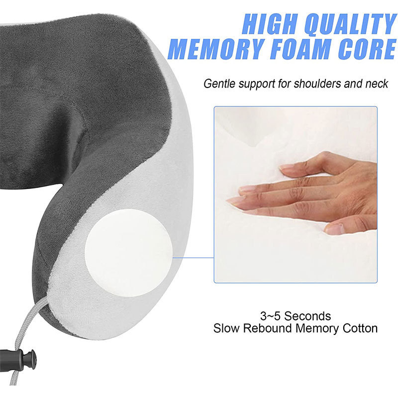 Custom Wholesale Factory Price Neck Pain Rest Support Cushion Memory Foam U Shaped Massager Car Seat Travel Massage Neck Pillow