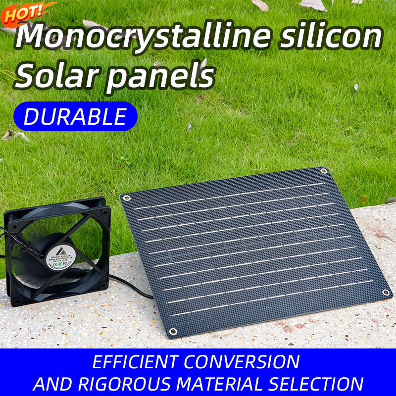 Wholesale Solar Panel Powered Fan Mini Ventilation Greenhouse Pet Dog ...