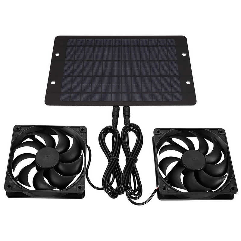 Wholesale Solar Panel Powered Fan Mini Ventilation Greenhouse Pet Dog Chicken House Air Exhaust Fan