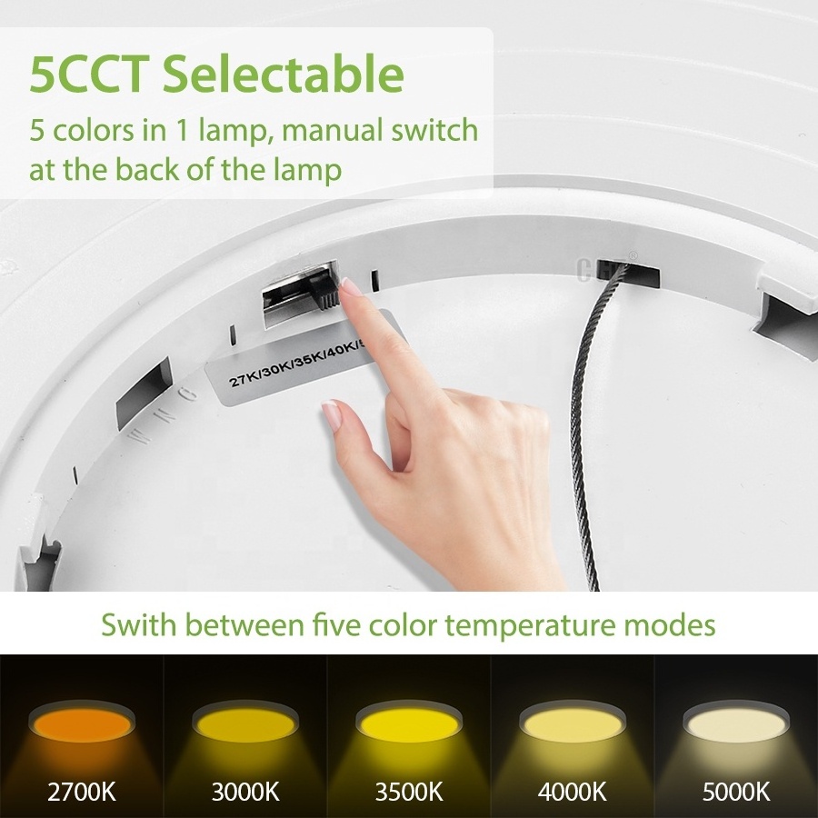 Modern 5CCT Selectable With Night Light Flush Mount Surface Mounted For Living Room Round Led Ceiling Light