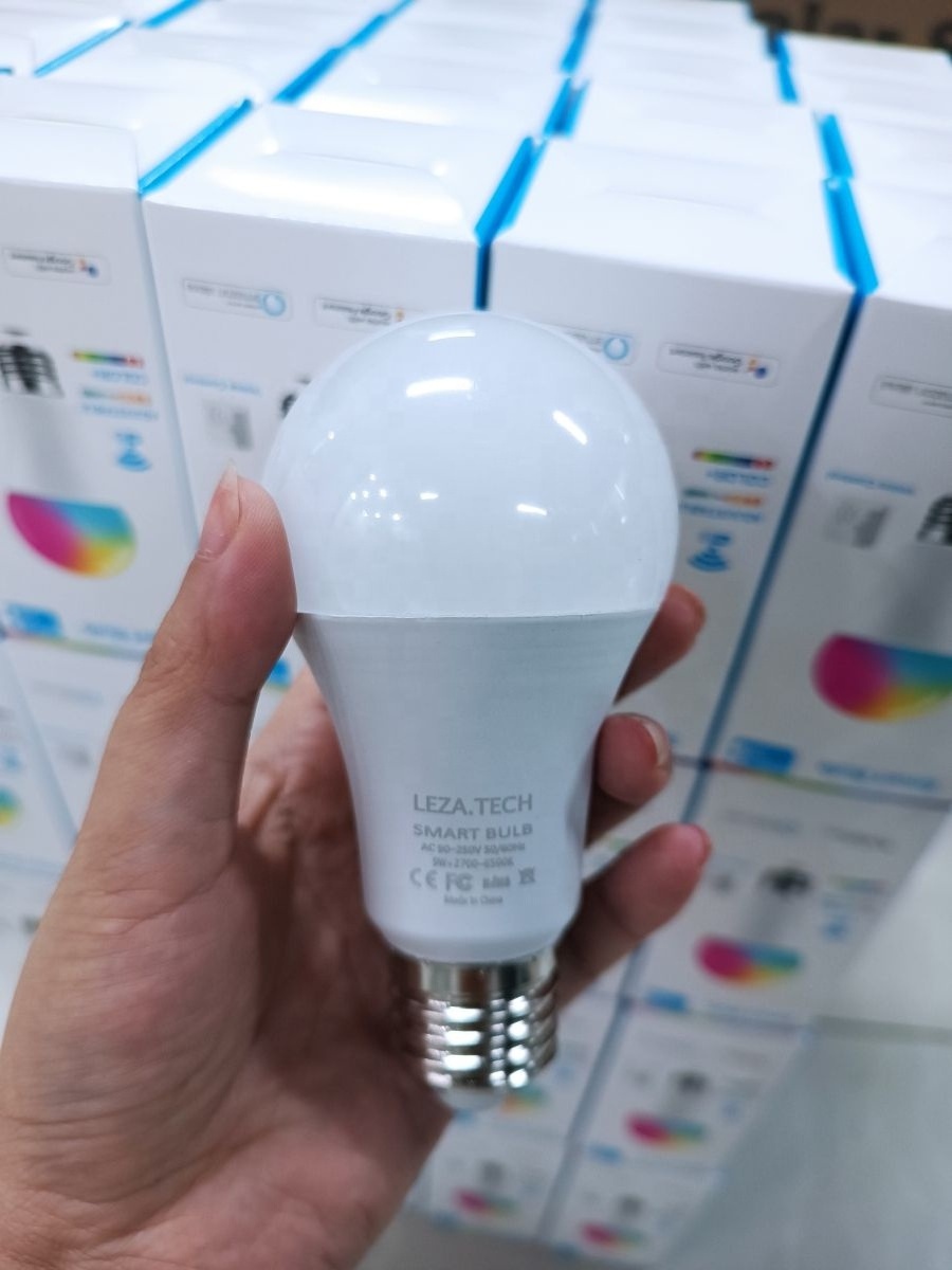 Alexa Tuya WIFI Control RGB Smart Wifi Lighting E27 Bulb Wireless App Control Adjustable A19 Led Blub