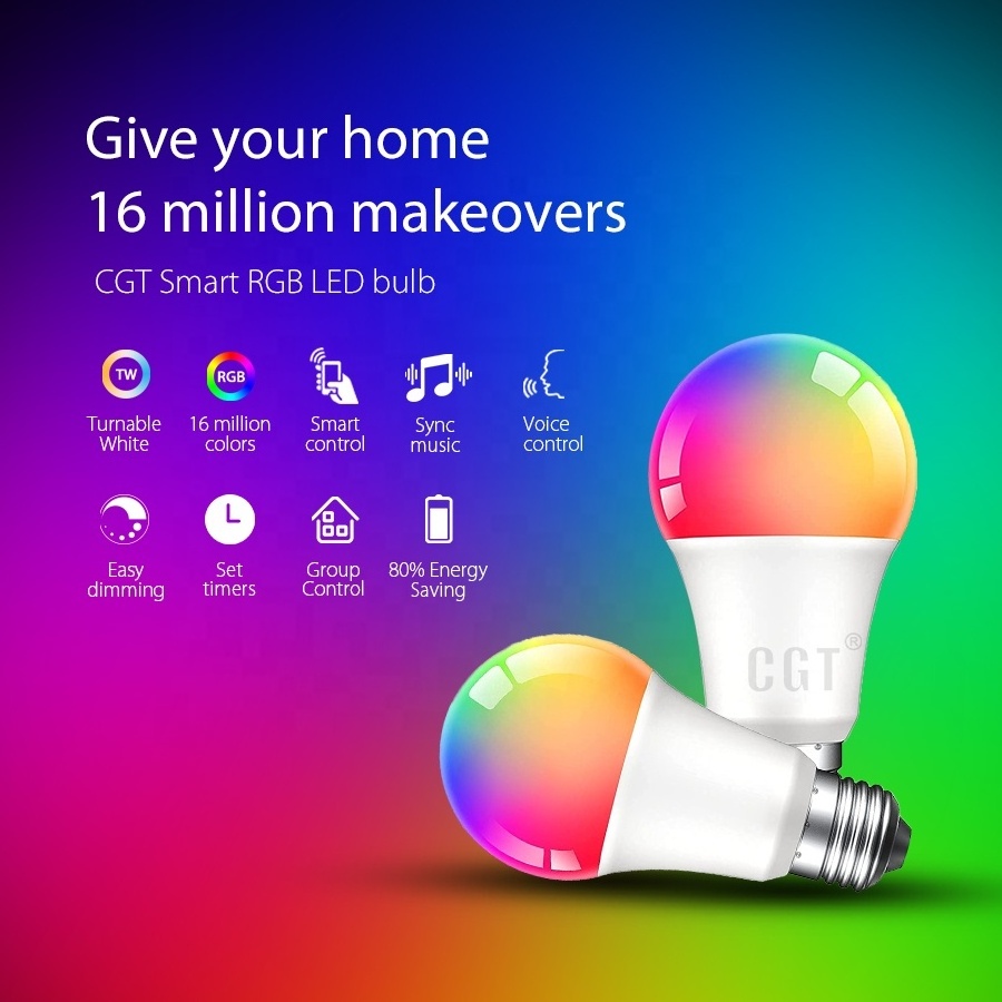 Energetic A19 LED Bulb 9W Daylight 5000K Dimmable Light Bulbs 9W CRI 80+ Compatible with Alexa and Google Home Assistant