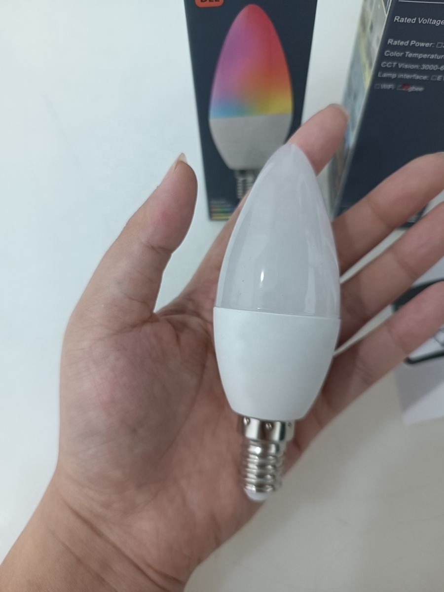 ZigBee C37 E14 E12 5W Tuya Smart Life APP 100-265V Dimming LED Spotlight WIFI RGB Smart Bulbs