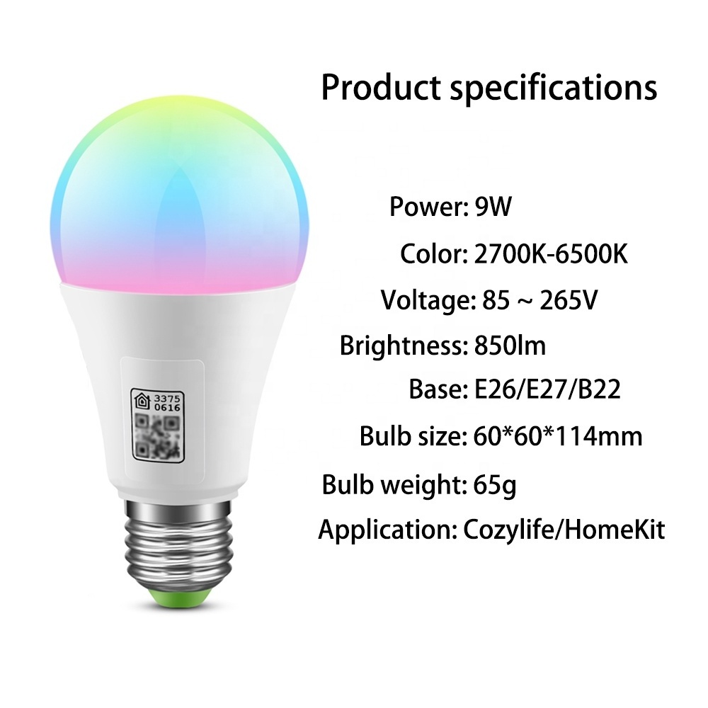 A19 Bulb LED New Popular Homekit ZigBee Kits Reading Colorful Change LED Smart Bulb