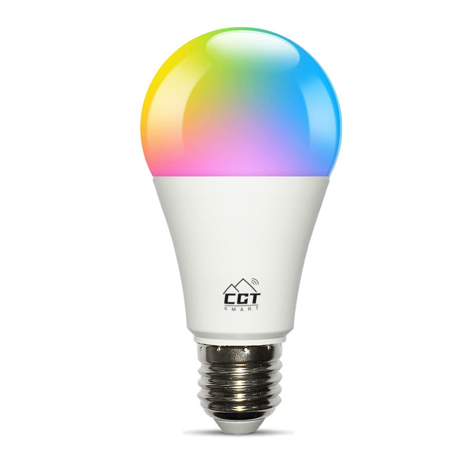 Factory Price Multi-color E26 E27 A19 A21 RGBCW Dimmable TUYA Smart Life Control LED Bulb