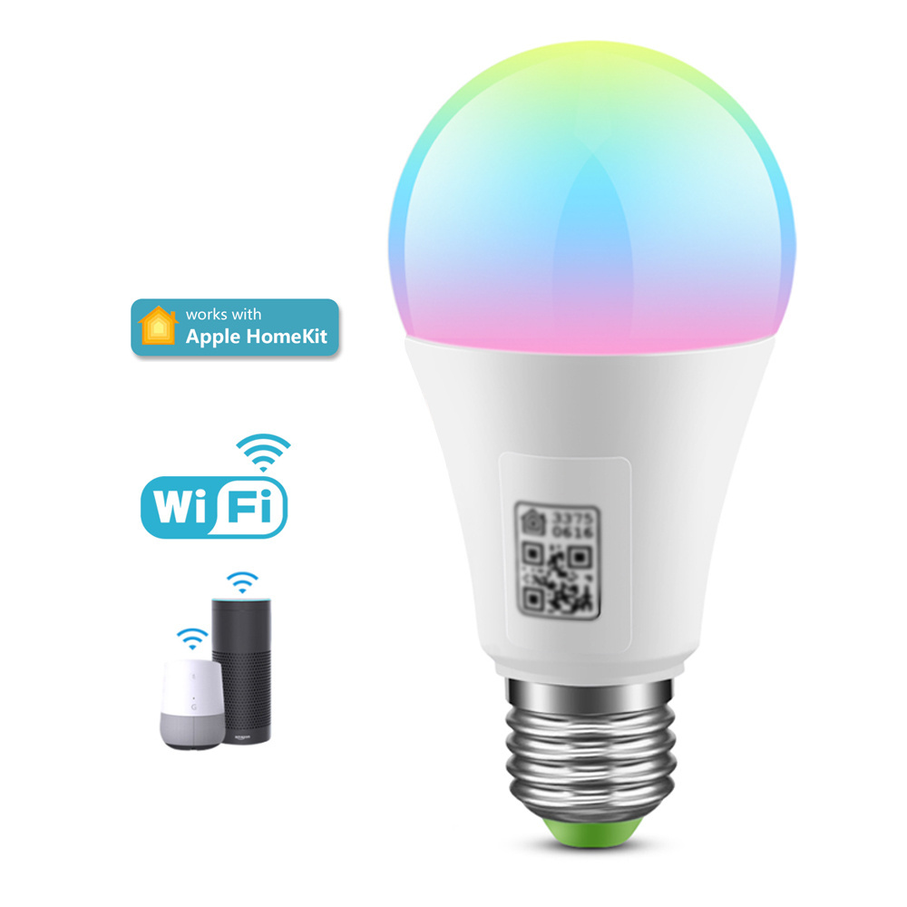 Zigbee HomeKit WIFI Smart Lightings A19 E26 E27 Base Wireless 100-265V 9W RGB Colorful LED Bulbs