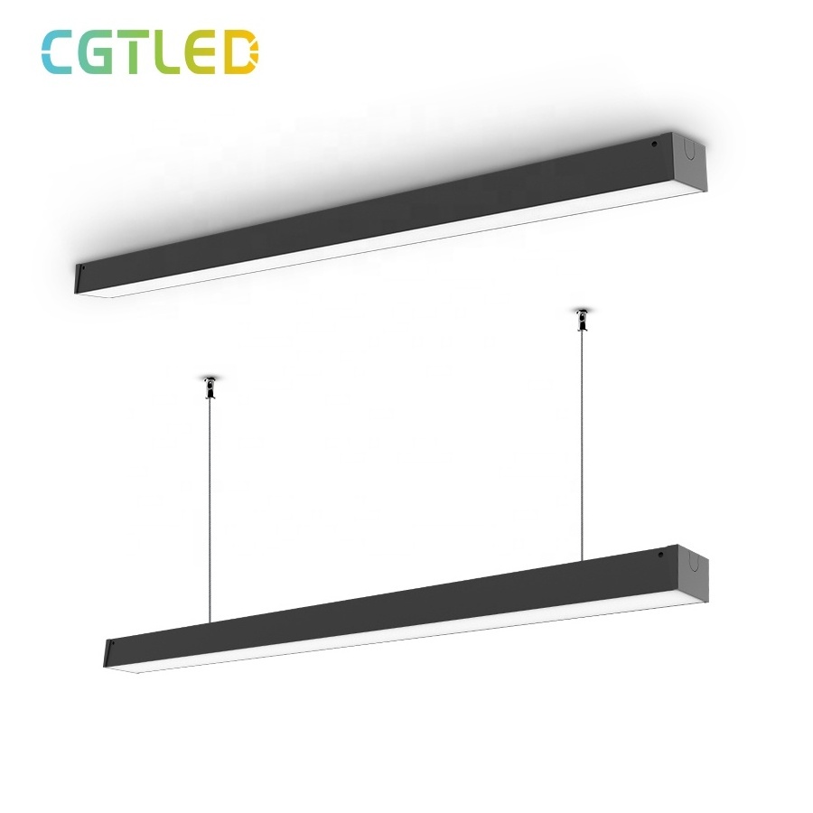 CGT Linkable Design 0-10V Dimmable Pendant Light Fixtures 2700K 4000K 5000K 4FT Linkable Strip LED Shop Light