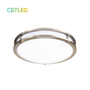 Brushed Nickel Finish Double Ring 3-CCT Switchable Led Ceiling Lamp Energy-saving Led Ceiling Light