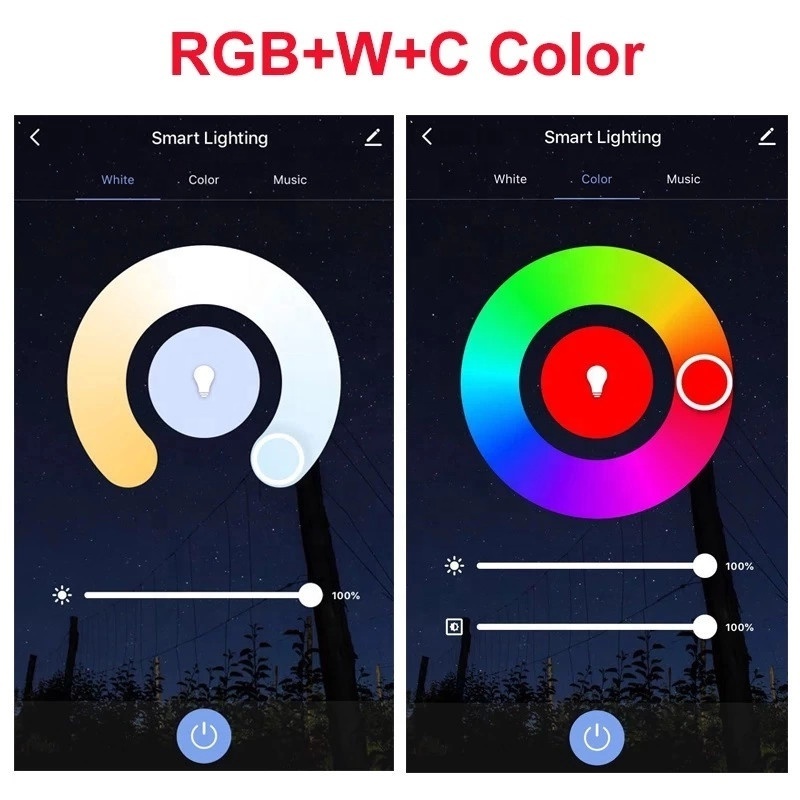 A19 Homekit ZigBee E26 E27 RGB Color Light Bulb Voice Control Adjustable Wireless 9W Led Smart Blub