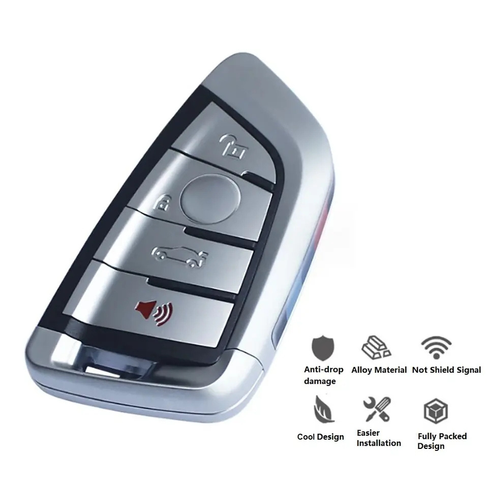 Factory Wholesale 433MHz Wireless Car Key Alarm Remote Control 1527 Learning Code Metal Alarm Car key Fobs Manufacturer