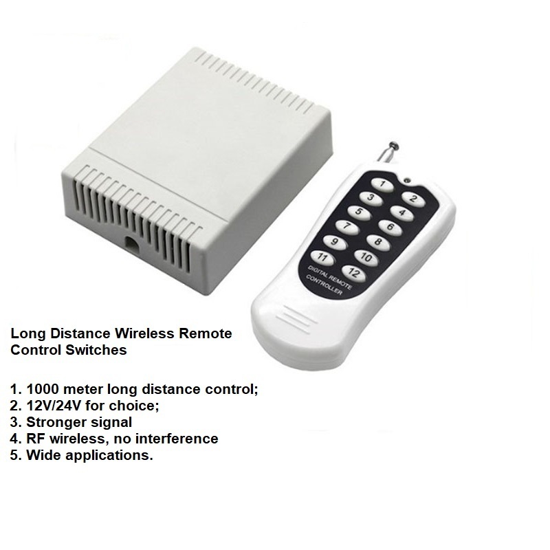 DC 12V 12ch RF remote control switch Lighting switch 12 channel relay 24V receiver + 433mhz wireless transmitter