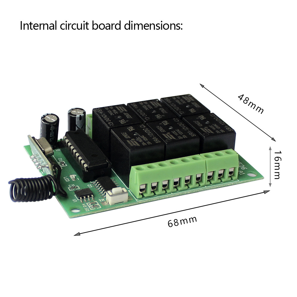 DC12v 24V 6 channel wireless remote control switch transmitter and receiver 433mhz