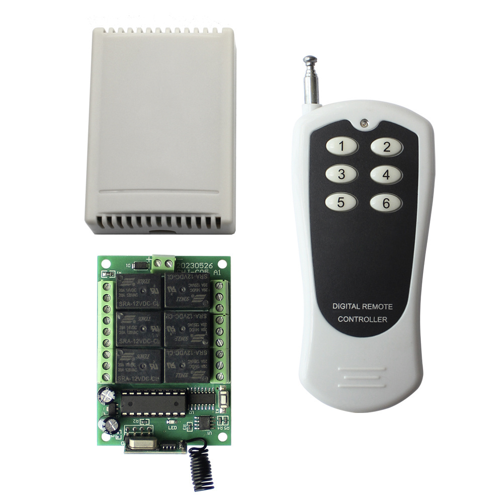 DC12v 24V 6 channel wireless remote control switch transmitter and receiver 433mhz