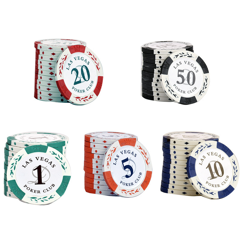 2019   40MM  14G  clay poker chips with las vegas stickers