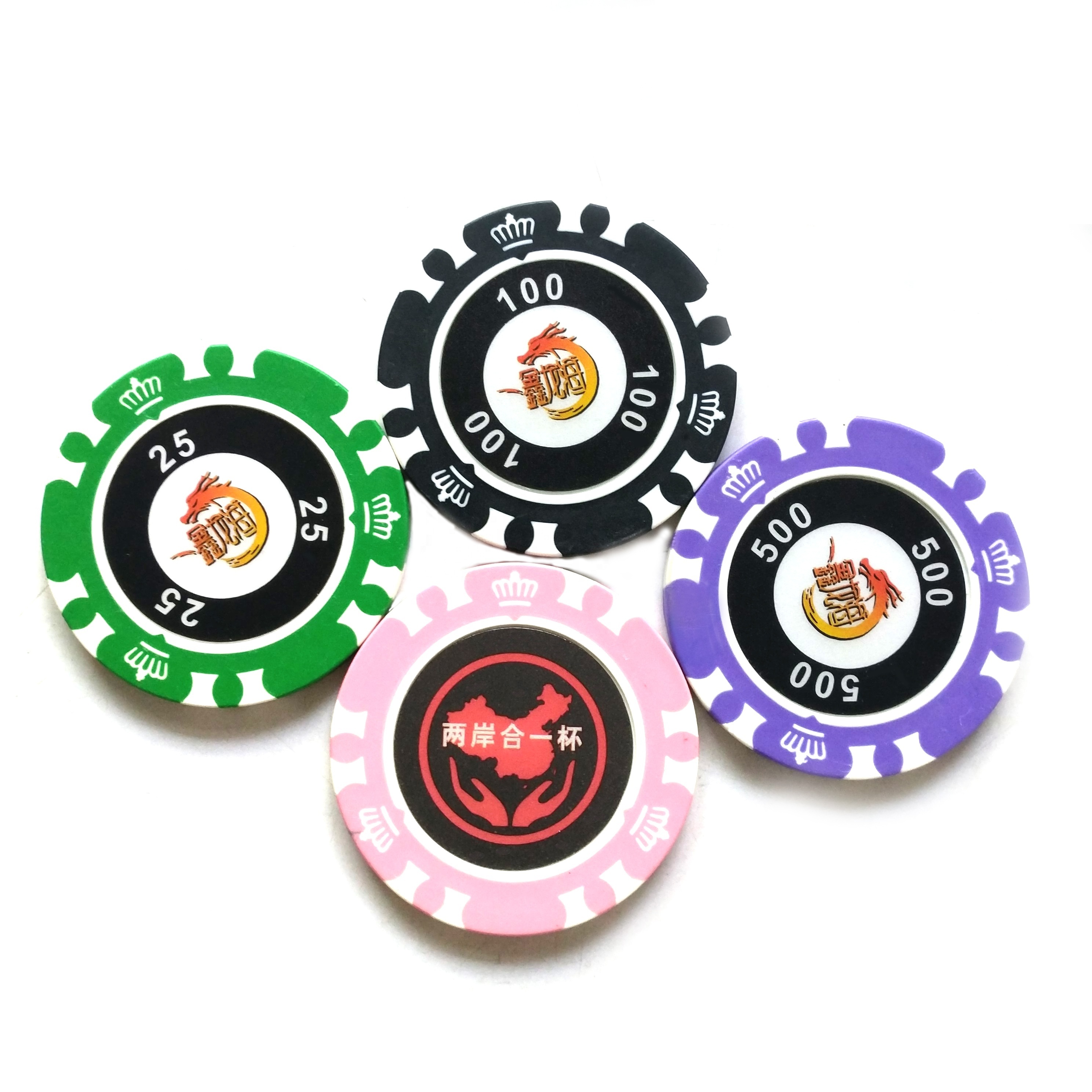 Hot sale  custom 14g real clay poker chips with metal core insert