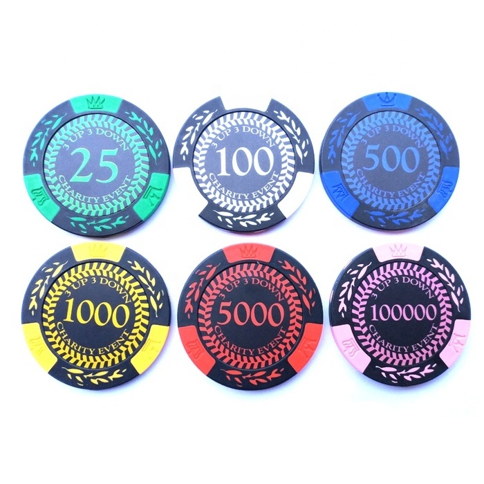 Custom ABS 40mm 11.5G  souvenir poker chip WITH metal core insert