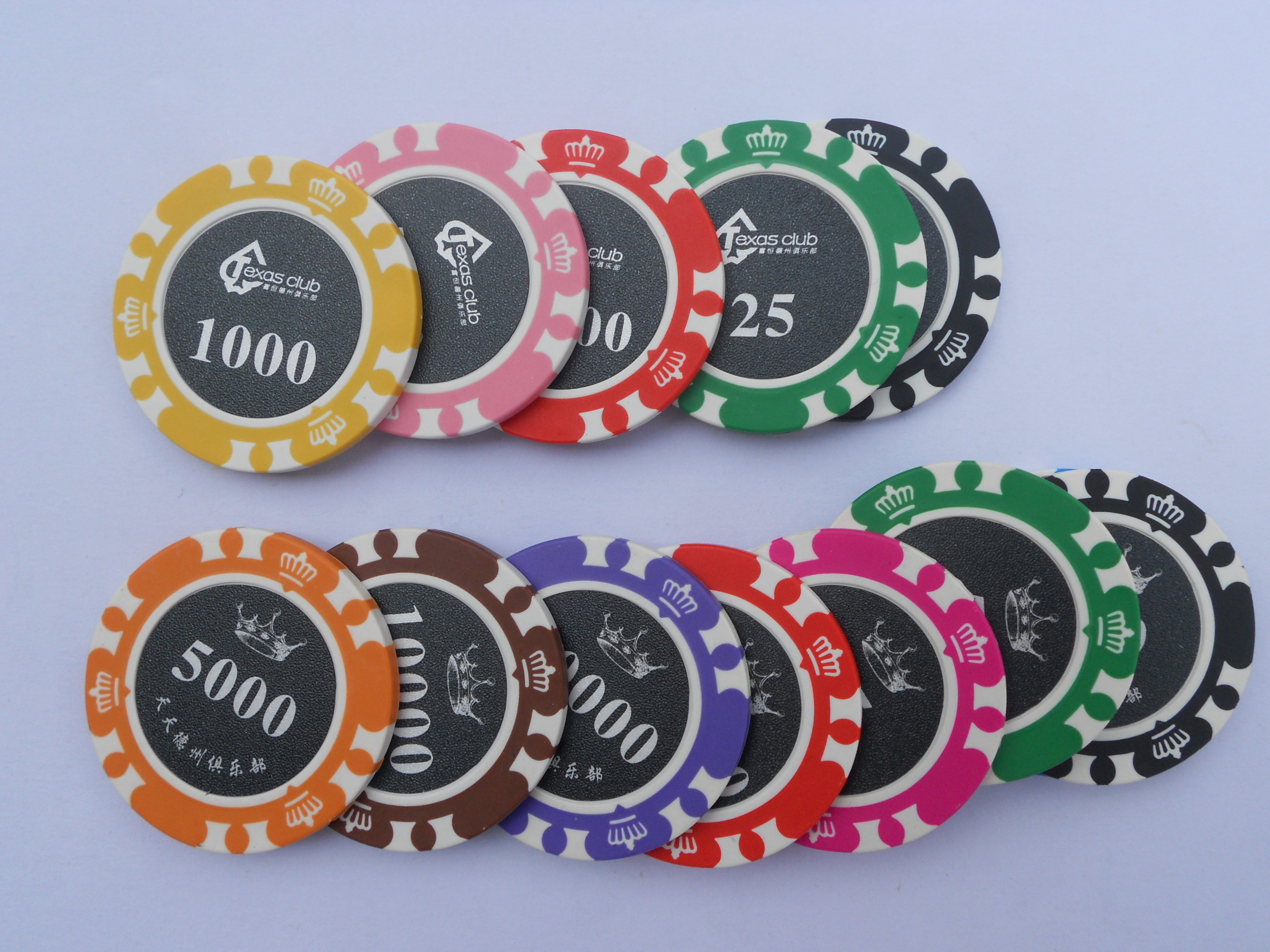 Hot sale  custom 14g real clay poker chips with metal core insert