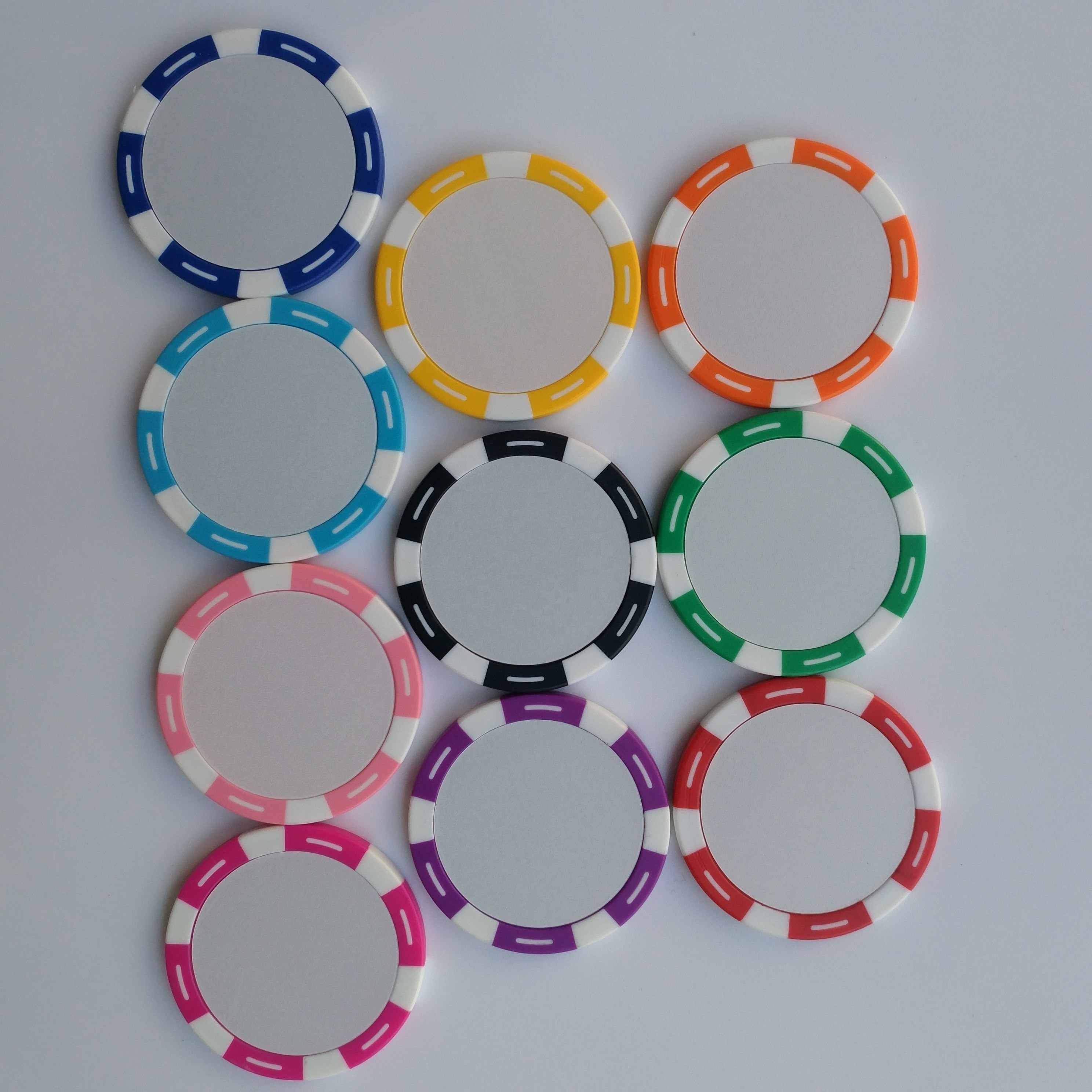 31.7mm White stickers  INLAY  blank 11.5G  poker chips for wholesale