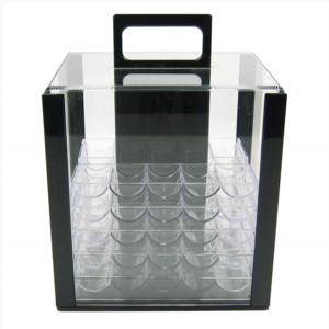 classic acrylic poker chip carrier for 40MM or 43MM  poker chip with tray or without tray