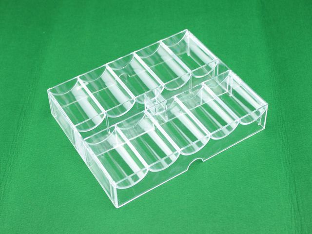 100pcs RECTANGULAR CHIPS  casino acrylic  poker chip  tray rackS  holder  with lid