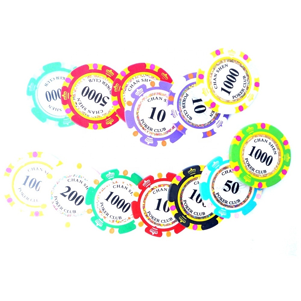 3 tone Plastic Poker Chips Casino Chips Custom Printing clay poker chip