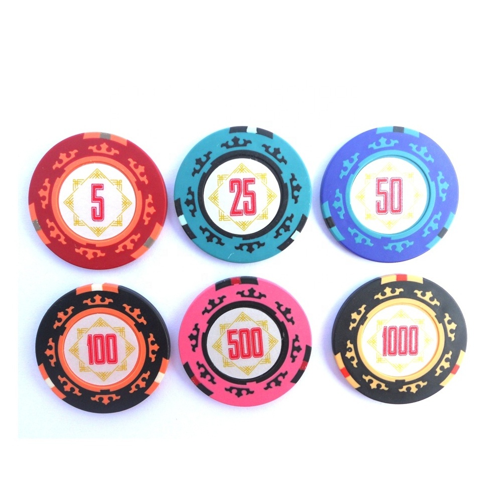 3 tone Plastic Poker Chips Casino Chips Custom Printing clay poker chip