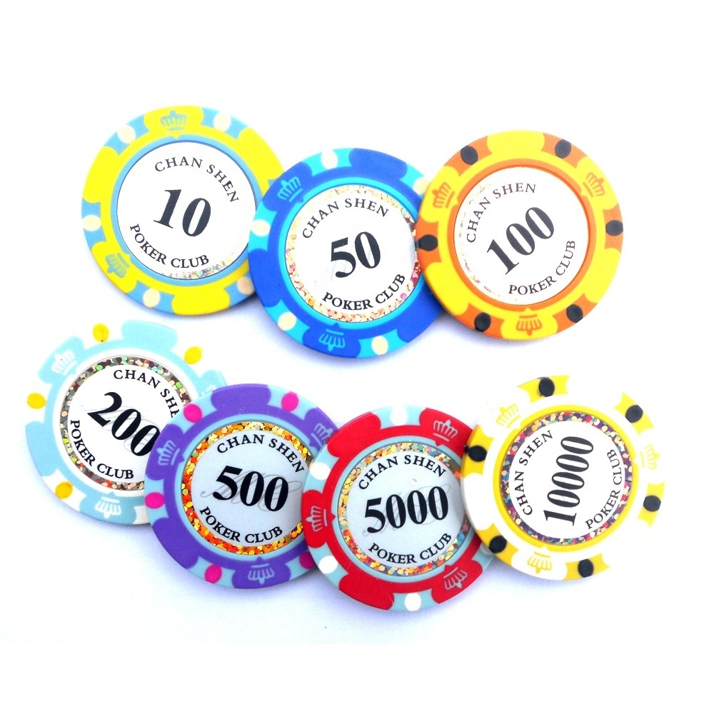 3 tone Plastic Poker Chips Casino Chips Custom Printing clay poker chip