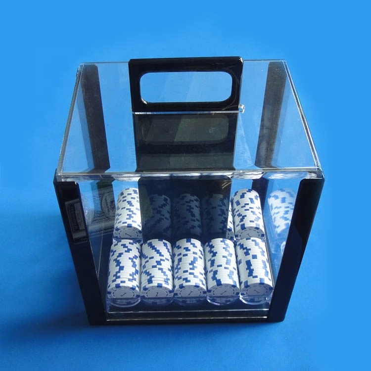 classic acrylic poker chip carrier for 40MM or 43MM  poker chip with tray or without tray