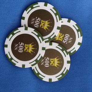 50MM  16G CLAY POKER CHIPs WITH STICKER INSERT &metal core insert