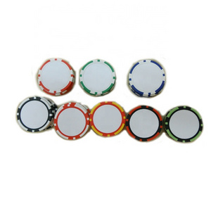 31.7mm White stickers  INLAY  blank 11.5G  poker chips for wholesale