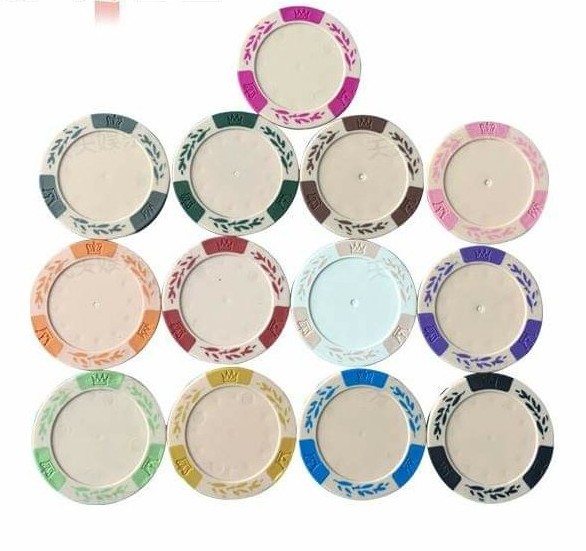 Wholesale 8 stripes  blank clay poker chips in stock