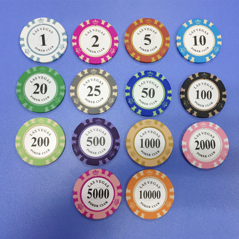 Wholesale Las vegas clay poker chip with stickers inlay