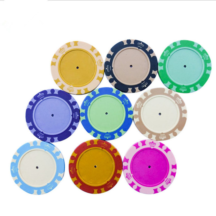 High quality 40MM  13.5G   blank crown style pure clay poker chips wholesale for casino (without stickers inlay)