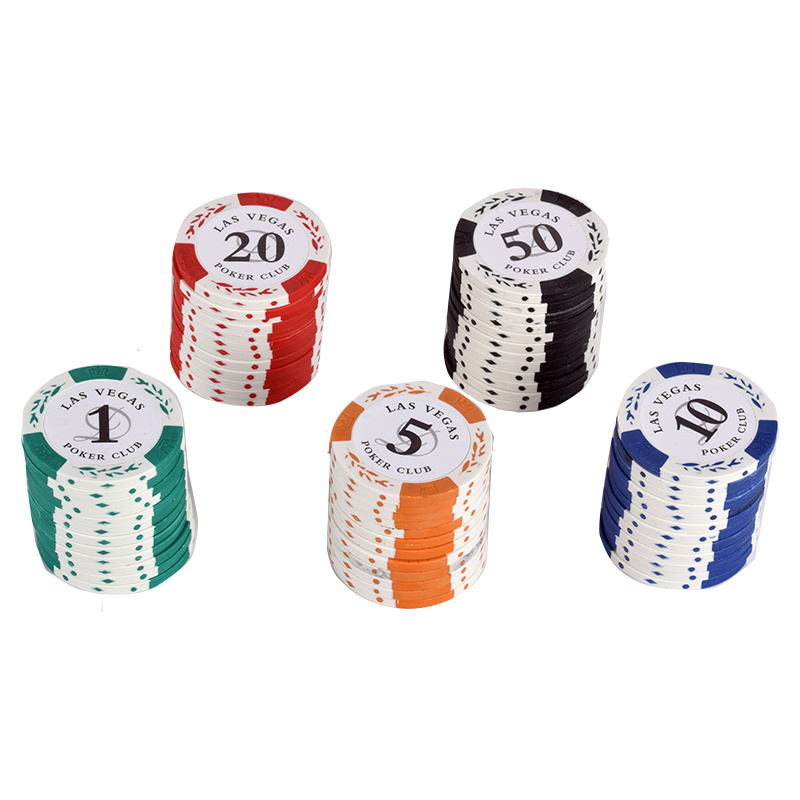 2019   40MM  14G  clay poker chips with las vegas stickers