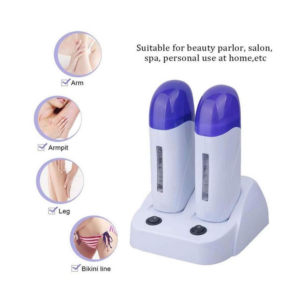 1 Professional Electric Painless Hair Removal Double Roller Wax Heater for Sensitive Skin