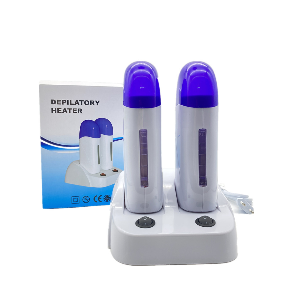 1 Professional Electric Painless Hair Removal Double Roller Wax Heater for Sensitive Skin