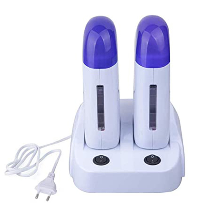 1 Professional Electric Painless Hair Removal Double Roller Wax Heater for Sensitive Skin