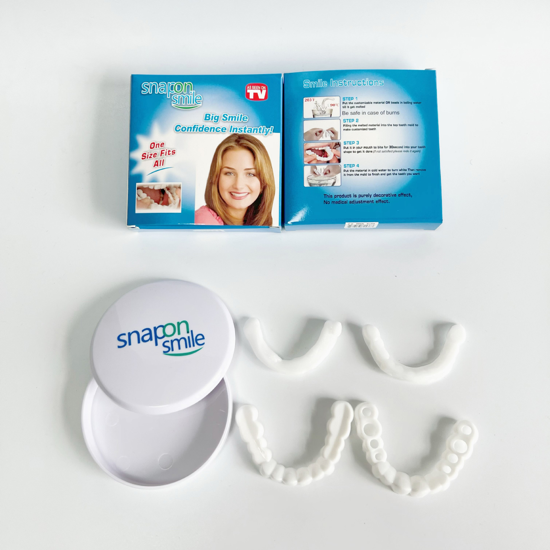 2 Pair Teeth Veneers Whitening Dentures  Braces Temporary False Teeth Cover Perfect Smile Comfortable Fit Denture Kit